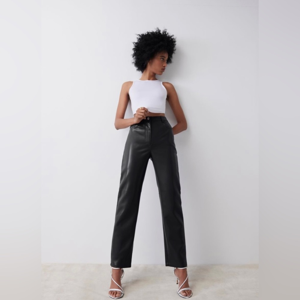 Aritzia Black Leather Melina Pant